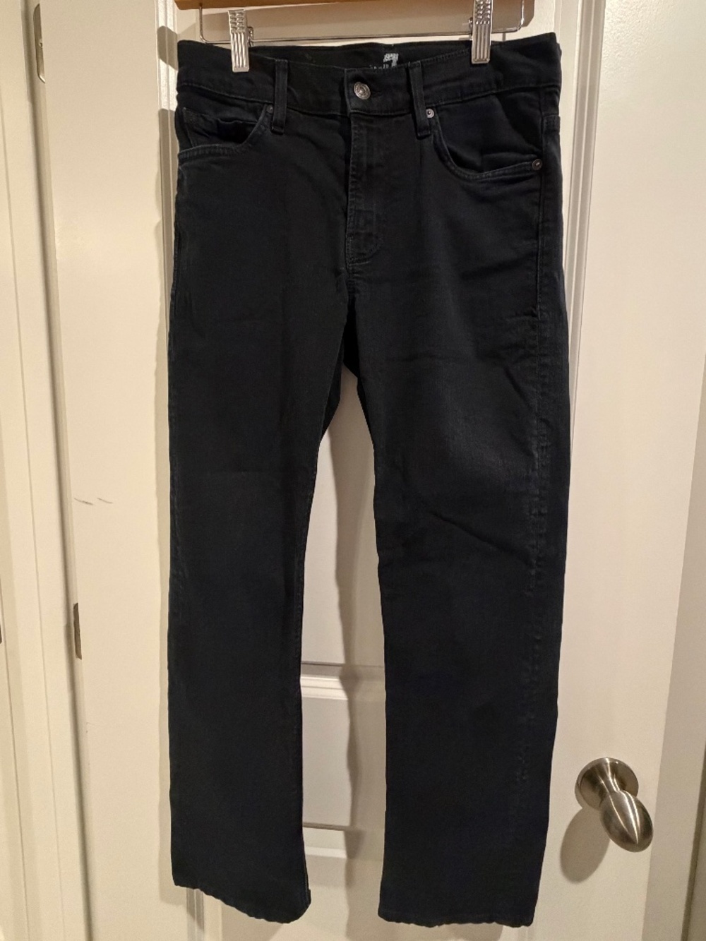 7 For All Mankind Black Straight Leg Jeans - Size 28